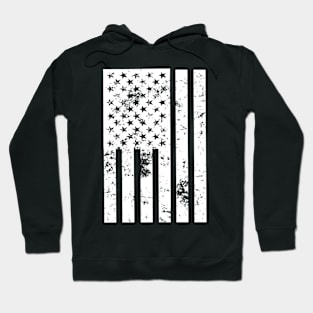 USA Flag White Vintage  Patriotic Day 4th of July Hoodie